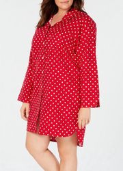 Polka Dot Flannel Night Shirt