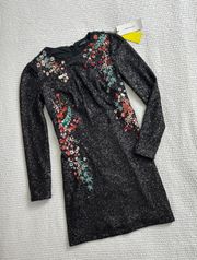 sequin long sleeve dress