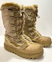 Outdoor Tan Leather Frolic 45708 Faux Fur Winter Boots