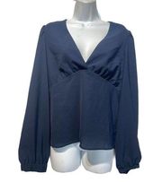 Ba&sh MWetty Back Cutout Blue Blouse Ecru Size 3