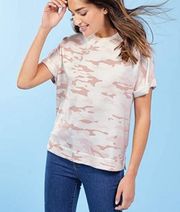 NWT Mudpie Dixon Short Sleeve T-Shirt | Blush Camo French Terry | Small