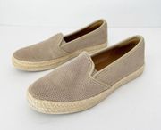 CLARKS Slip On Taupe Gray Espadrille Perforated Casual Flats Size 6