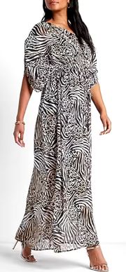 New  x Rachel Zoe Animal Print Tie Waist Maxi Dress Size Medium