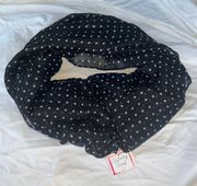 Infinity Scarf Black With White Dots NWT