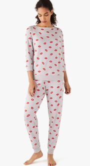 Kiss Lips Print Lounge Set | Jogger Pajamas