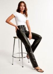 Abercrombie & Fitch The 90s Straight Ultra High Rise Vegan Leather Pants