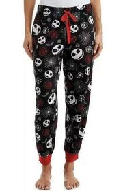 Disney Nightmare Before Christmas Black Red Plush Sleep Pants Sweatpants Joggers size M