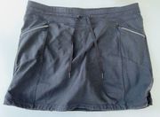 Athleta  Metro Skirt Skort Black Zippers Tennis Golf Zip Pockets Women's XL Lined