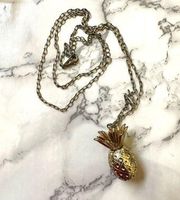 Lane Bryant vintage gold tone pineapple pendant necklace