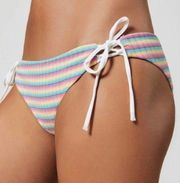 Onia Erica Rainbow Stripe Side Tie Bikini Bottom Large NWT