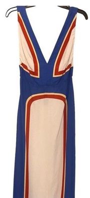 Farm Rio blue plunge dress