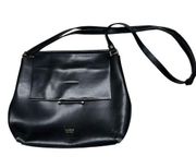 IMAGO-A Black Leather Basic Shoulder Bag Purse