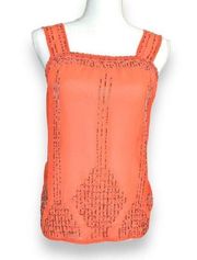 BKE boutique Glass Beaded Boho Sheer Tank