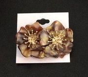 New badgley 3 d flower earrings