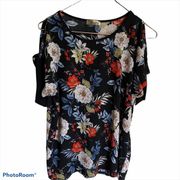 Lavish Floral Cold Shoulder Shirt