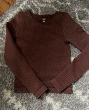 Brown Waffle  Long Sleeve