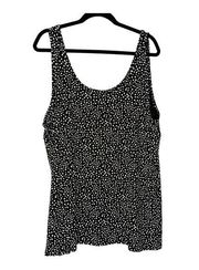 Lane Bryant Black White Polka Dot Tank Stretchy Knit Size 22/24