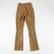 Abercrombie & Fitch  Faux Vegan Leather The Skinny Ultra High Rise Pants Brown