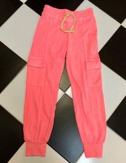 NWT  Cargo Jogger Baggy Sweatpants sz 1 S-M Neon Watermelon Pink & Lime