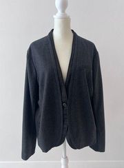 Simply Vera Vera Wang Charcoal / Black Wool Blend Blazer Women's XL