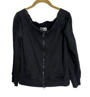 Pam & Gela Black Zip Front Top Small