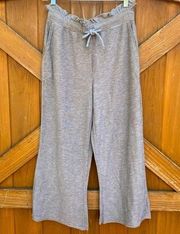 Chaser Gray Ruffle Top Athleisure Wide Leg Sweat Lounge Pants Medium Soft! NWT