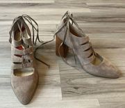 Seychelles 9.5 Leather Strappy Gladiator Wooden Block Heel