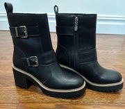 COPY - Brand New (NWT)  Waterproof Leather Platform Moto Boots (Size 9)