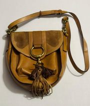 Ilana Western Saddle Leather Suede Harness Crossbody Bag