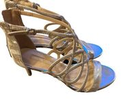 Antonio Melani Fancy Metallic Gold Sparkle Strappy Heels size 6M