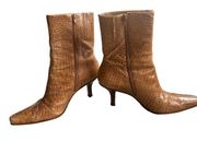 Womens Antonio Melani Miranda mid-calf boots leather crocodile embossed 8.5