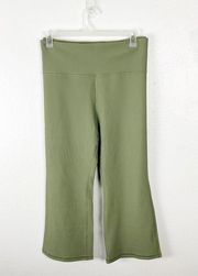 ATHLETA Elation Rib Crop Flare High Rise Green Athleisure Pants, Size 3X