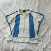 by Ralph Lauren full zip jacket  Size medium Condition: good Color: blue and white