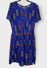 LuLaRoe Patterned Skater Dress 3XL