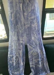 NWOT BLUE Naked Wardrobe Swim Coverup Blue Ocean Marble size L