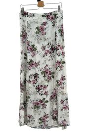 Flynn Skye Rara Skirt in White Gatsby Floral Maxi Side Slit Size 3 / Large