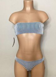 New. Spiritual Gangster blue stripe bikini. Retails $149. Small