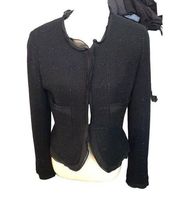 Larry Levine Signature Line black metallic steampunk retro wool blend blazer