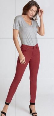 Gisele High Waisted Maroon Skinny Jeans Size 27