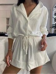 / Danielle Bernstein Towel Terry Knit Romper NWOT