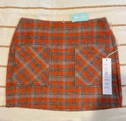 Orange Plaid Skirt