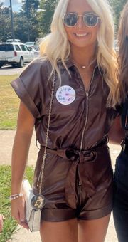 Pants Store Brown Leather Romper