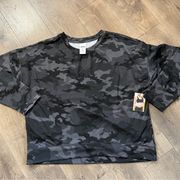 Avia Black Camo Long Sleeve Soft T-shirt Size XL (16-18) New