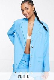 Topshop Petite blazer in turquoise