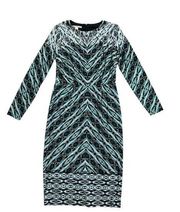 Maggy London Women Size 12 Long Sleeve Bodycon Dress Multicolor (30-464)