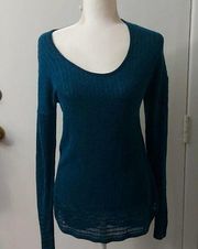 Vera Wang Turquoise Crew Neck Sweater Size L