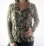 Alberto Makali animal print jacket size Large