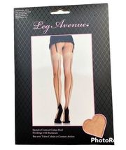 Leg Avenue Spandex Contrast Cuban Heal With Backseam NIB One Size