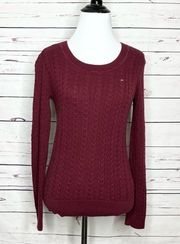 Tommy Hilfiger  Maroon Cable Knit Sweater Size Small