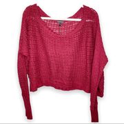Express Oversized Cable Knit Cropped Sweater Small